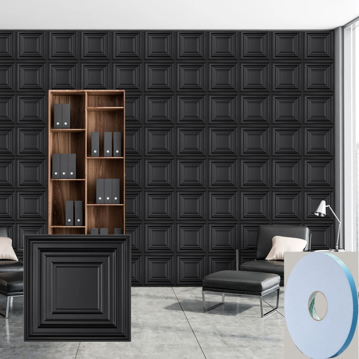 แผงผนัง 3D เพชรสําหรับการตกแต่งผนังภายใน, แผ่นผนังพื้นผิวดอกไม้ PVC สําหรับห้องนั่งเล่นล็อบบี้ห้องนอนสํานักงานโรงแรม 1