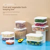 5Pcs Sealed Storage Box Fresh Keep Sealed Food Containers Fridge Organizer Fruit Meat Freezing Sealing Box Kitchen Storage Case 6