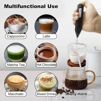 Wireless electric milk frother, mixer, egg beater, 3-speed handheld coffee cream, peanut butter, egg mixer, baking accessories 1