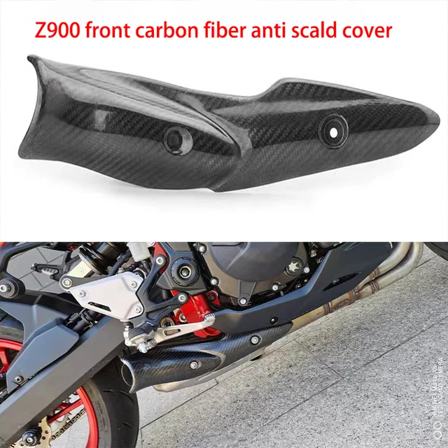 Motorcycle Exhaust System Middle Link Pipe Carbon Fiber Heat Shield Cover Guard Anti-Scalding Shell Fit For Kawasaki Z900