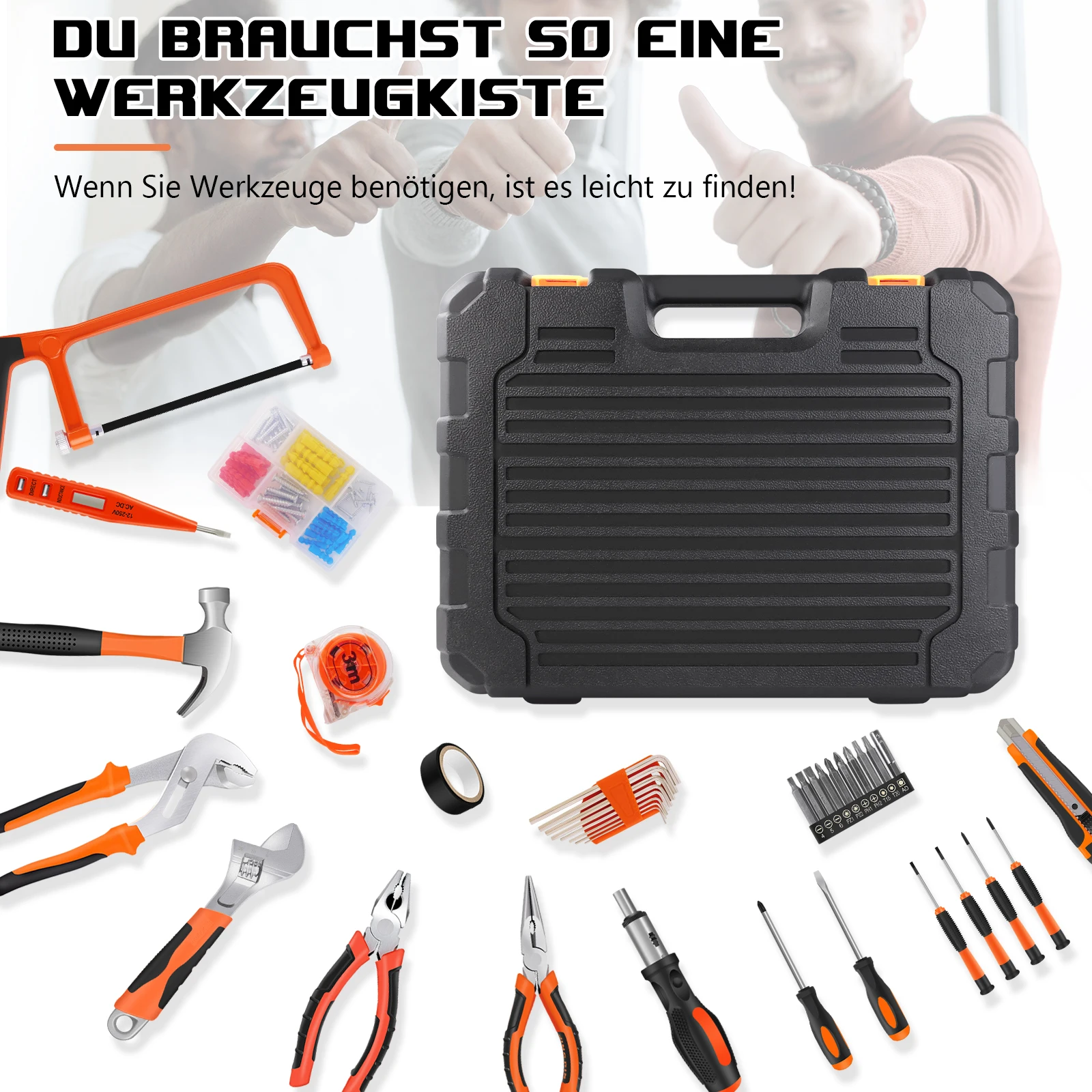 Reparatur-Werkzeugsatz für Zuhause – 102-teiliges Werkzeugset für allgemeine Heim-/Auto-Reparatur, allgemeiner Mechaniker-Werkzeugsatz, allgemeiner Haushalts-Werkzeugsatz – Detail 7