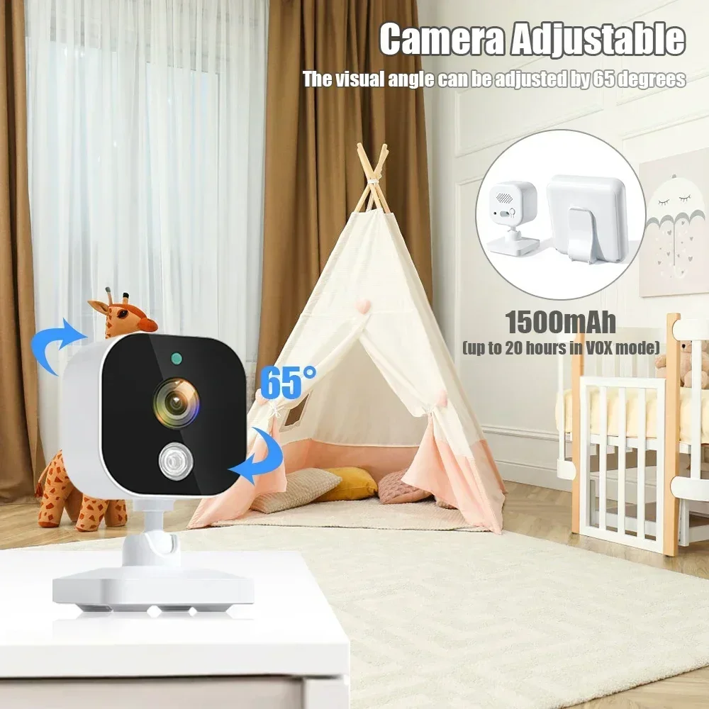 Baby Video Monitor 2.4G Wireless With Camera Video Baby Monitor Multifunction Night Vision Temperature Monitoring Two Way Audio