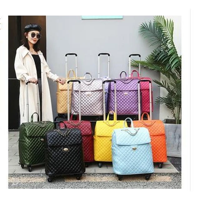 Women Trolley Bags Female Travel Luggage Bag With Wheel Waterproof Nylon  Duffle Carry On Hand Wheeled Bags Suitcases XA758ZC - AliExpress