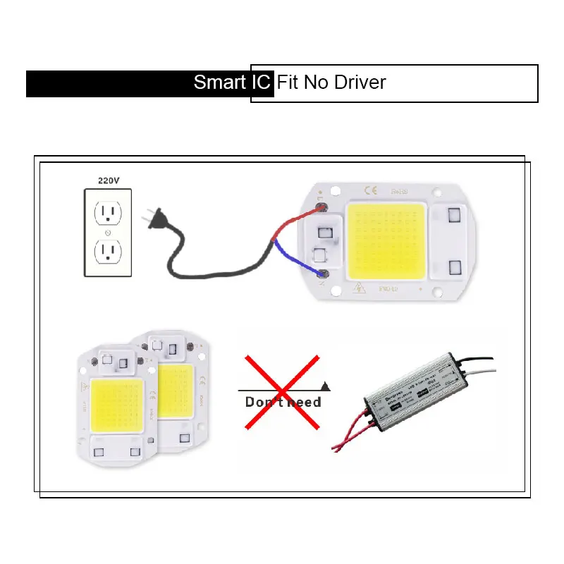 Led lamp led lamp beads led chip 110V 220V 10W 20W 30W 50W 60W 70 COB no need driver for flood light spotlight DIY lighting