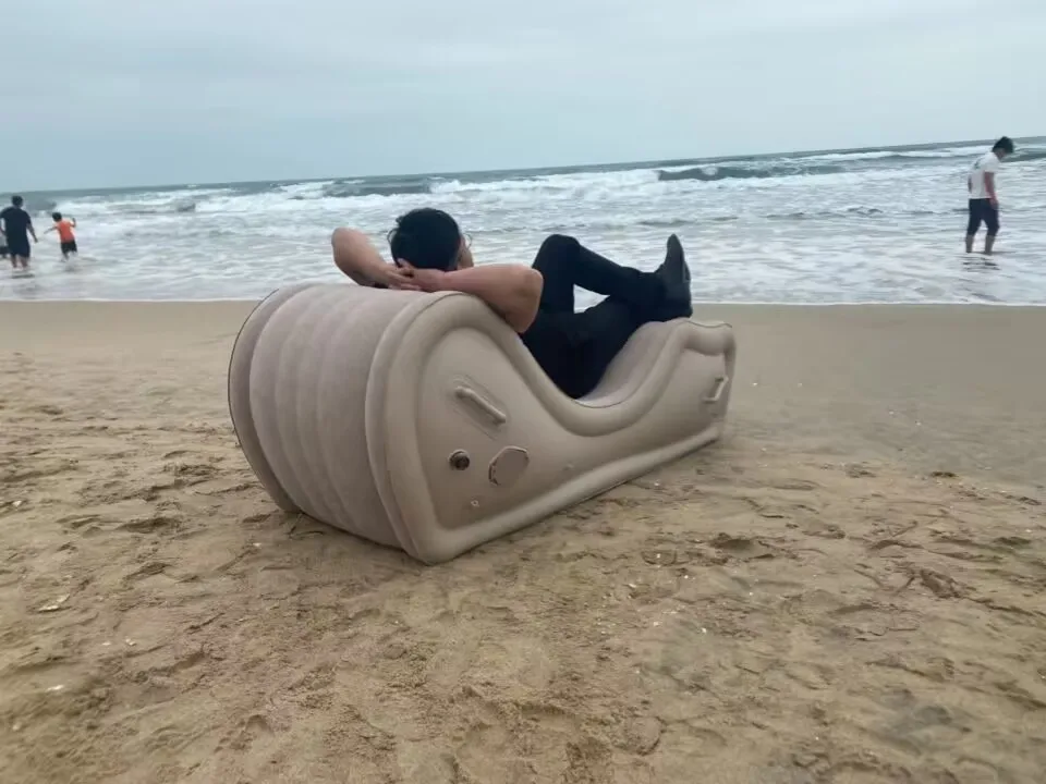 Modern Inflatable Large Sofa Beds With Arm For Travel Folding Hotel Sofa Lounge Chair Outdoor Garden Furniture