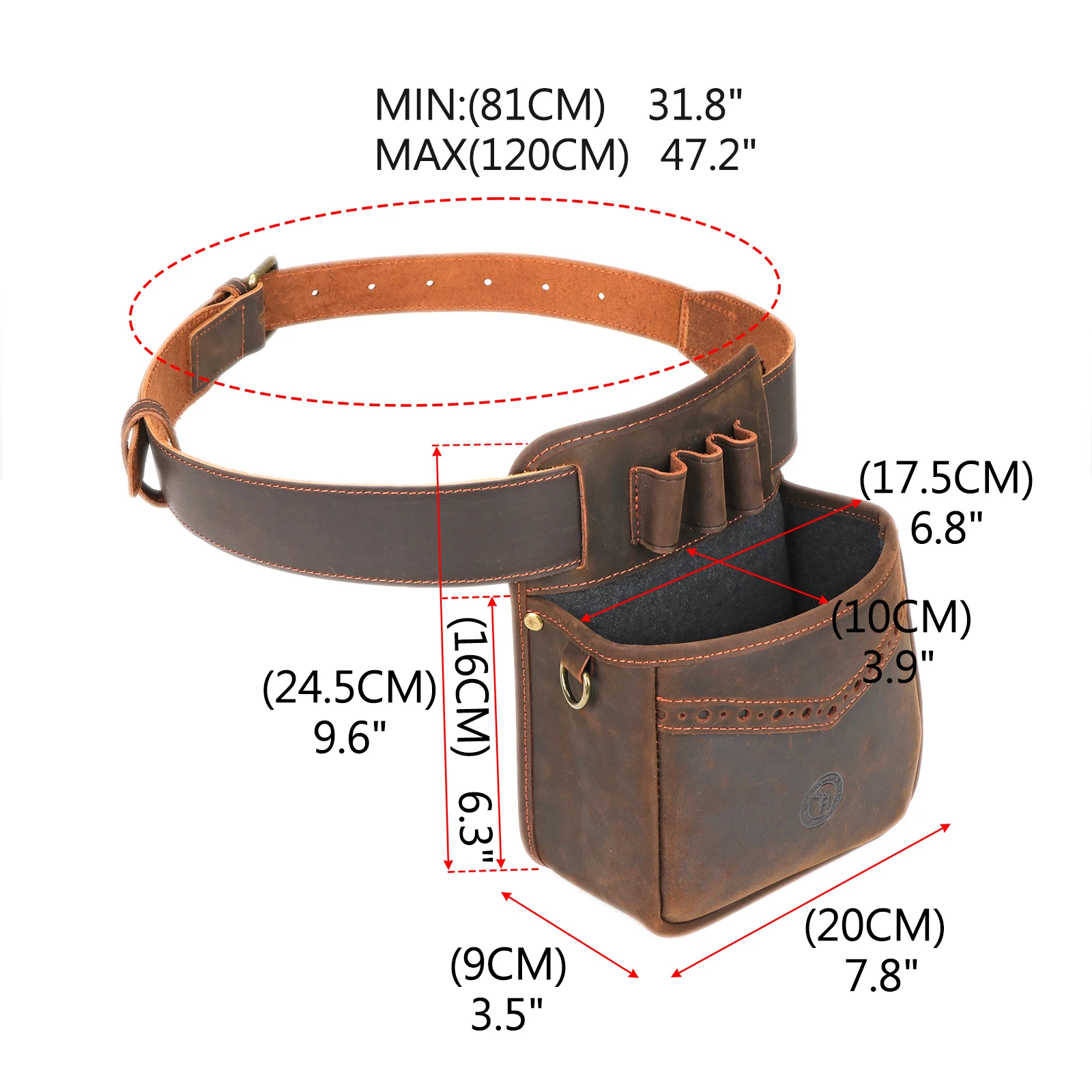 Tourbon accessori per la caccia cartucce per pistola tattica in pelle marsupio gioco Speed Loader munizioni custodia per argille - immagine 3