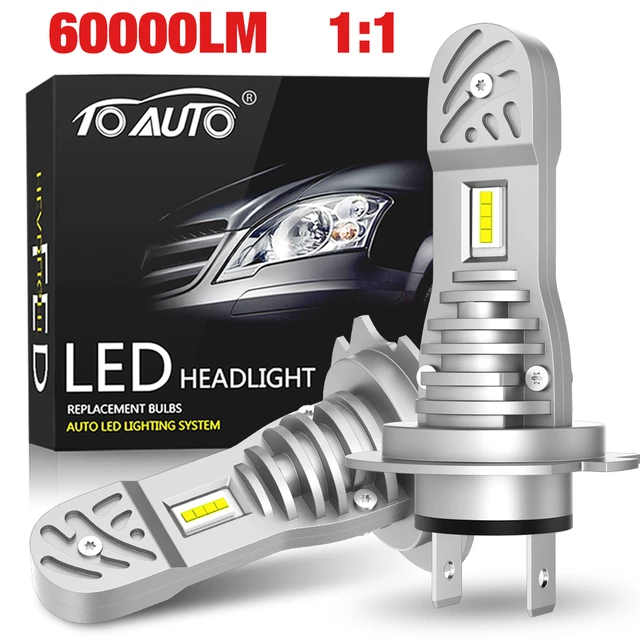 Bombilla de faro LED H7 de 120W con ventilador para coche, lámparas de  diodo automáticas, 30000LM, Turbo, 6500K, 12V - AliExpress