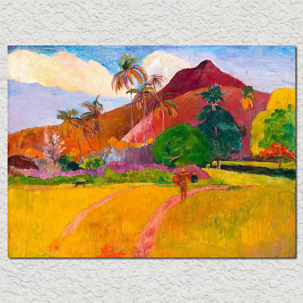 Abstract Art Landscape Painting Mountains In Tahiti Paul Gauguin Canvas Oil  Reproduction Handmade Beautiful Artwork High Quality|painting  alloys|painting mountain bikepaintings for sale by artist - AliExpress