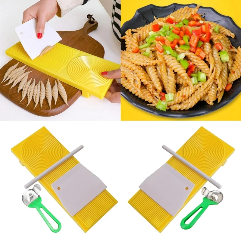 Plastic Macaroni Pasta Board Set Kitchen Spaghetti Rolling Maker Supplement Molds Pasta Noodles Tool Easy to Use