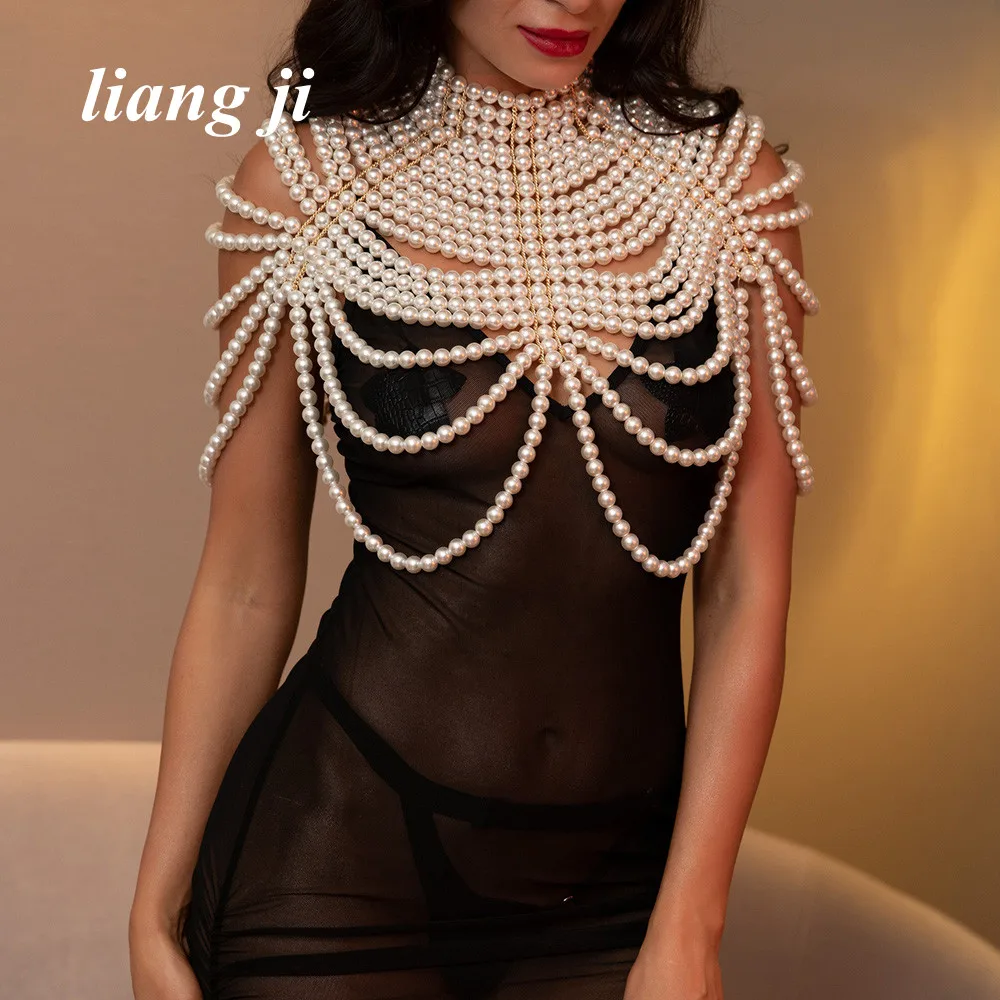 Bride Shawl Hand Beading Medium pearl Chest Wrapping Chain Body Chain Sexy Bikini Tassels Bra Chain Beach Outfit Chest Chain dog hand holding rope vest style dog leash dog rope adjustable small dog chest strap pet supplies