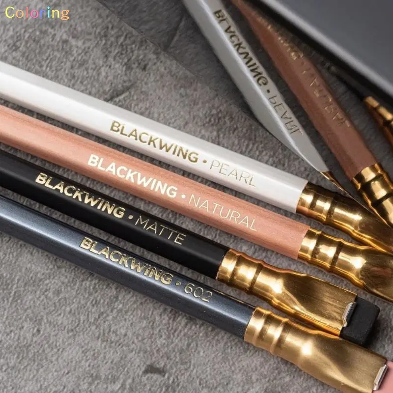 Palomino Blackwing 602 오리지널 소프트 연필, 지우개 포함, 필기구, 진주, 로그, 블랙, 에라스, 매트 펜슬, 12 카운트 (1 다스)