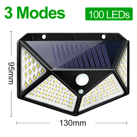 100 Solar Led Light Outdoor Solar Light With PIR Motion Sensor Solar Lamp Outdoor Sunlight Waterproof Wall Lamp For Garden