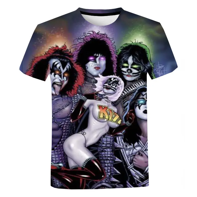 

2023 NEW Kiss Band T-shirts 3D Print Classic Short Sleeve Streetwear Hip Hop Unisex Oversized Clothing T Shirt