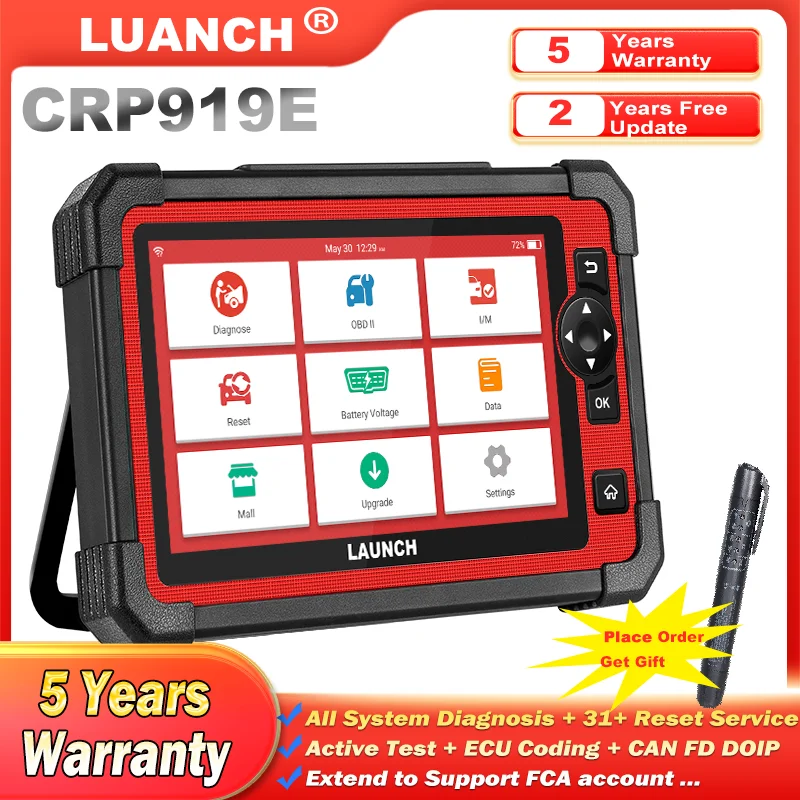 

LAUNCH X431 CRP919E OBD Scanner with AF TPMS IMMO 29 Service All System Auto Diagnostic Tool CANFD DOIP Bi-directional Scan Tool