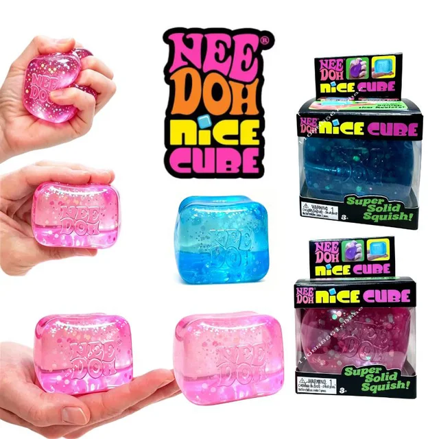 Needoh Nice Cube, jouet sensoriel brillant pour soulager le stress, outil anti-anxiété et pour la concentration, cube sensoriel de bureau pour adultes et enfants 1