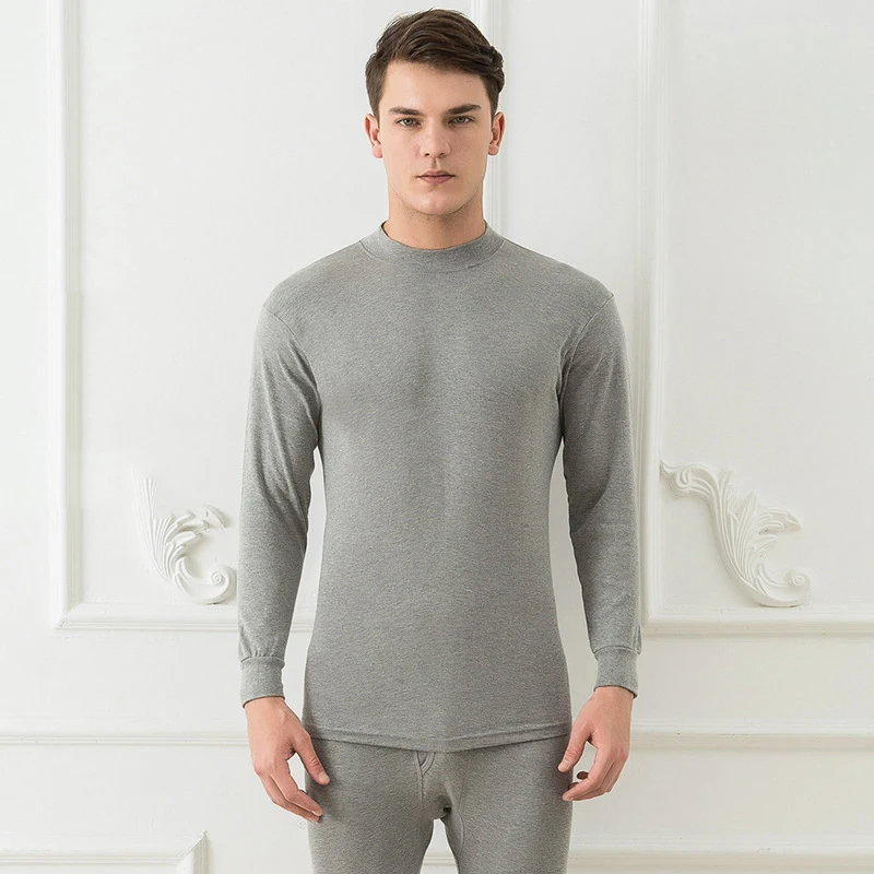 Men Knit Silk Long Johns 2pc Thermal Underwear Set Long Underwear