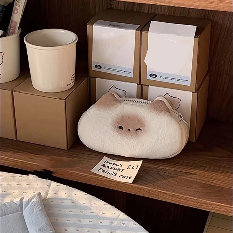 귀여운 카피바라 봉제 연필 케이스, 화장품 가방, 기니피그 펜 파우치, 대용량 연필 가방, 학용품 문구 상자