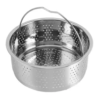 Panier à vapeur en acier inoxydable avec poignée, élimination du sucre, cuiseur à riz, support de cuisson à la vapeur pour aliments, œufs, légumes, Fruits, 1 pièce 4