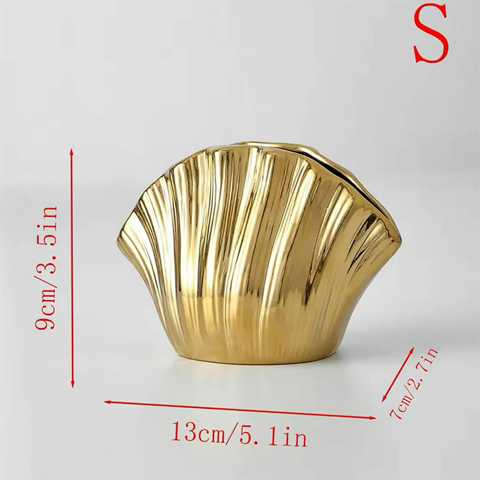Vase ceramic flower arrangement, high-end and creative cross-border vintage style, high aesthetic value, shell ceramic vase deco 6