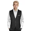 Olibexley V01 Men's Suit Vest for Men Slim Fit Formal Business Waistcoat Tuxedo V-Ncek Solid Vest for Wedding 1