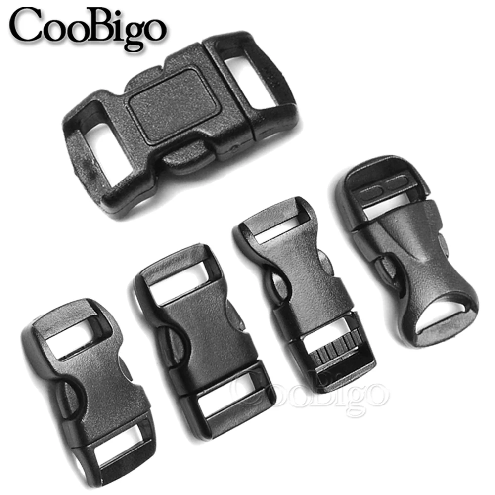10pcs 3/8" Plastic Side Release Buckle Clip Paracord Bracelet Clasp Outdoor Camp Backpack Strap