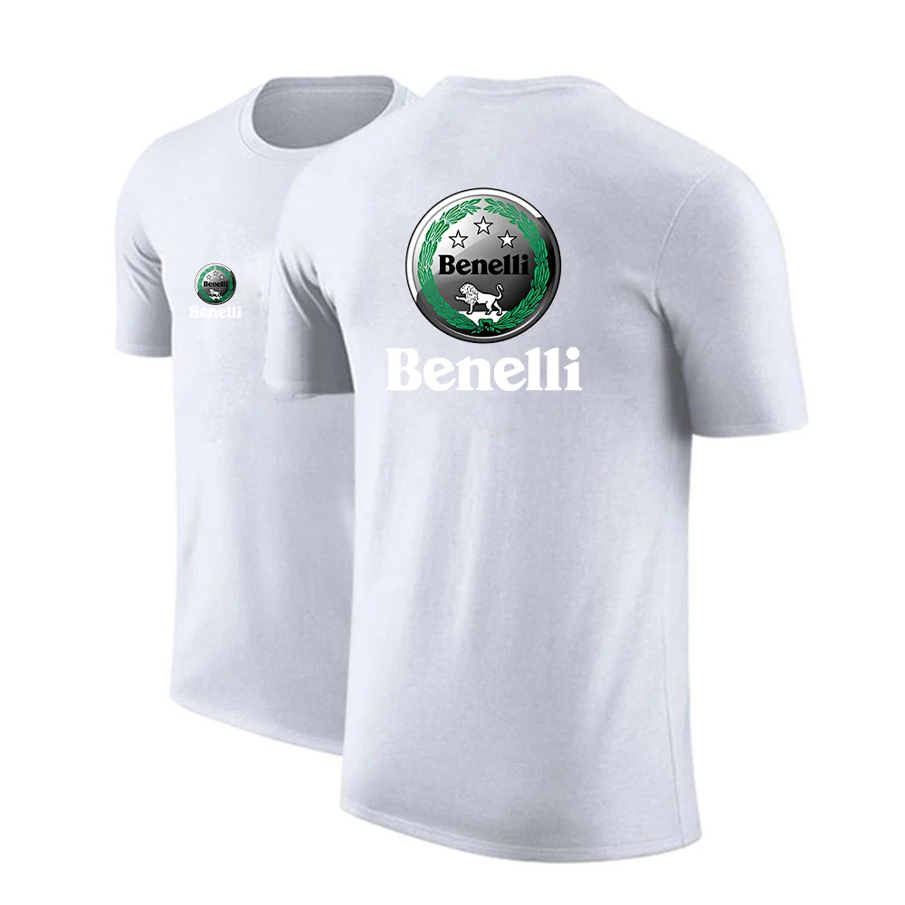 Benelli TRK 502X Printing Fashion 2023 New Man's Summer Solid Colour Cotton Short Sleeves Comfortable Slim Fit T Shirts Tops