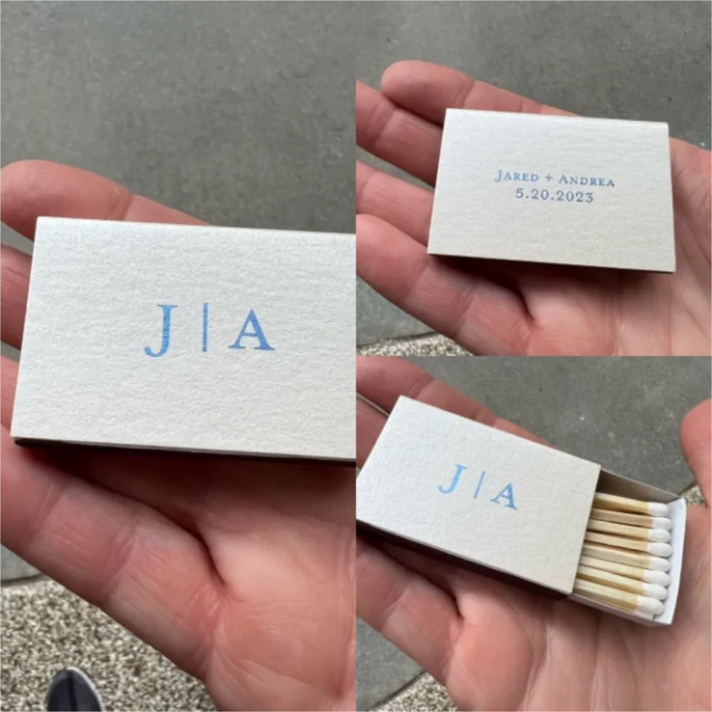 

Custom Foil Stamped Matches - Initial Monogram Personalized Classic Match Boxes - Wedding- Engagement- Anniversary- Party Favors
