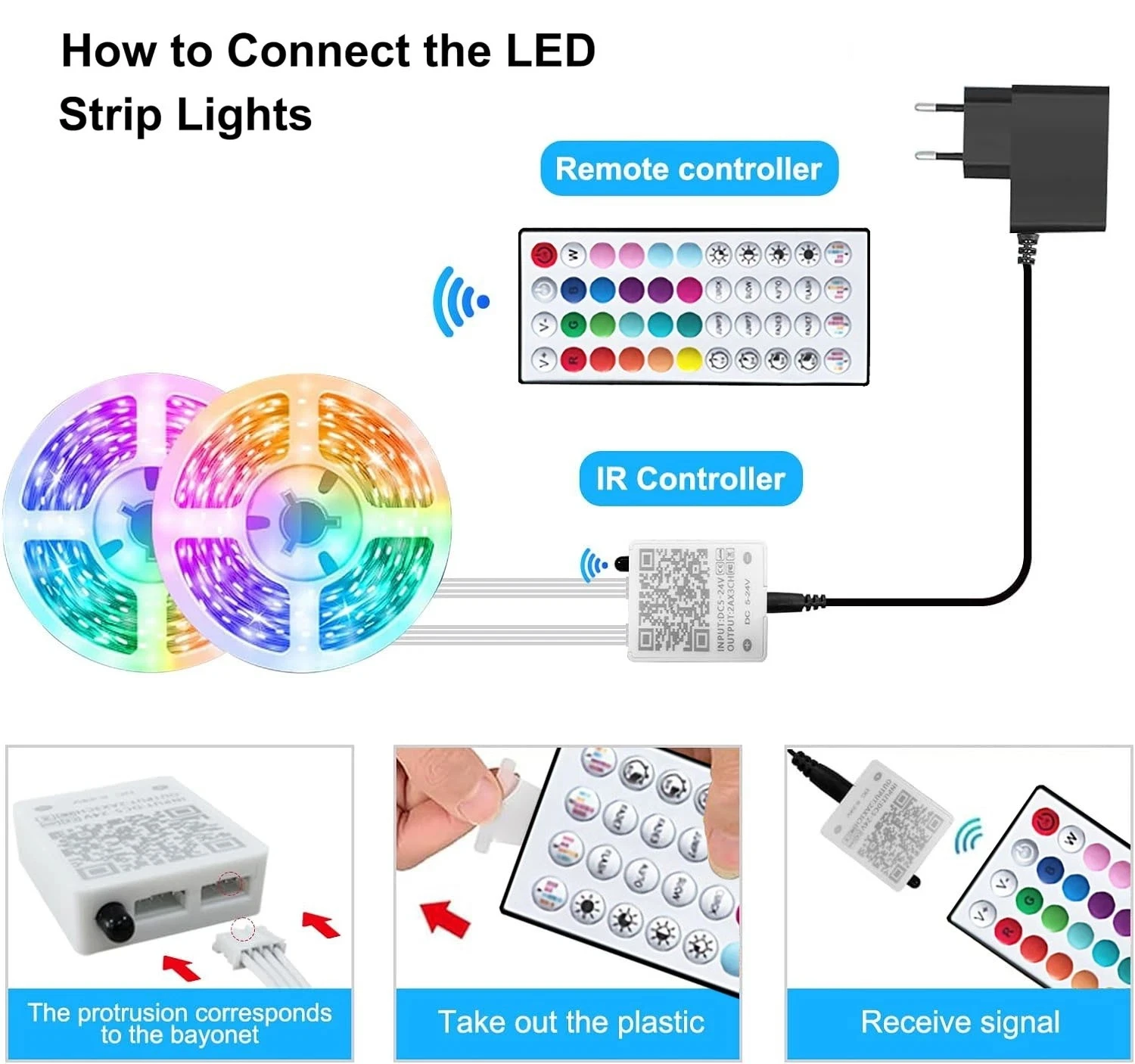 รูปสินค้า ไฟแถบ LED ยืดหยุ่น ควบคุมผ่านแอป ปรับสีได้