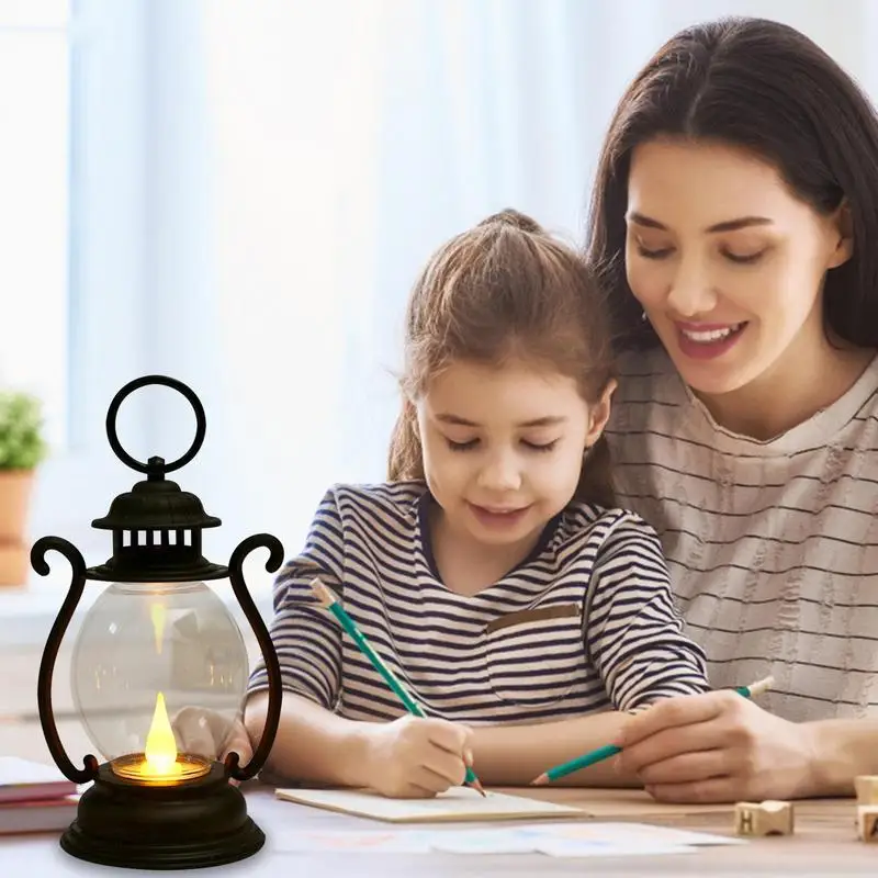 Retro Lantern Retro Camping Hanging Lanterns Battery Powered Led Small Oil Lamp For Fishing Tent Camping Equipment camping light portable lanterns camping lamp camping lantern