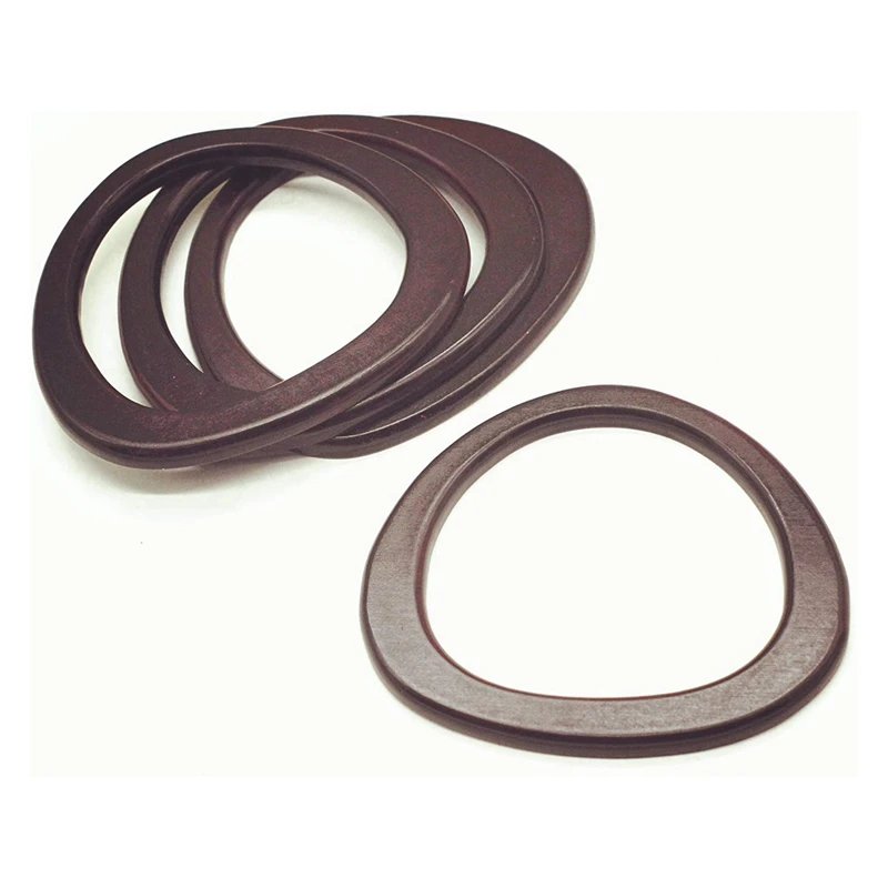 ABGH-10Pcs Transparent Bag Handle Replacement D Shape Handbag Purse Handle & 4Pack Wooden Purse D Shape Wooden Handles