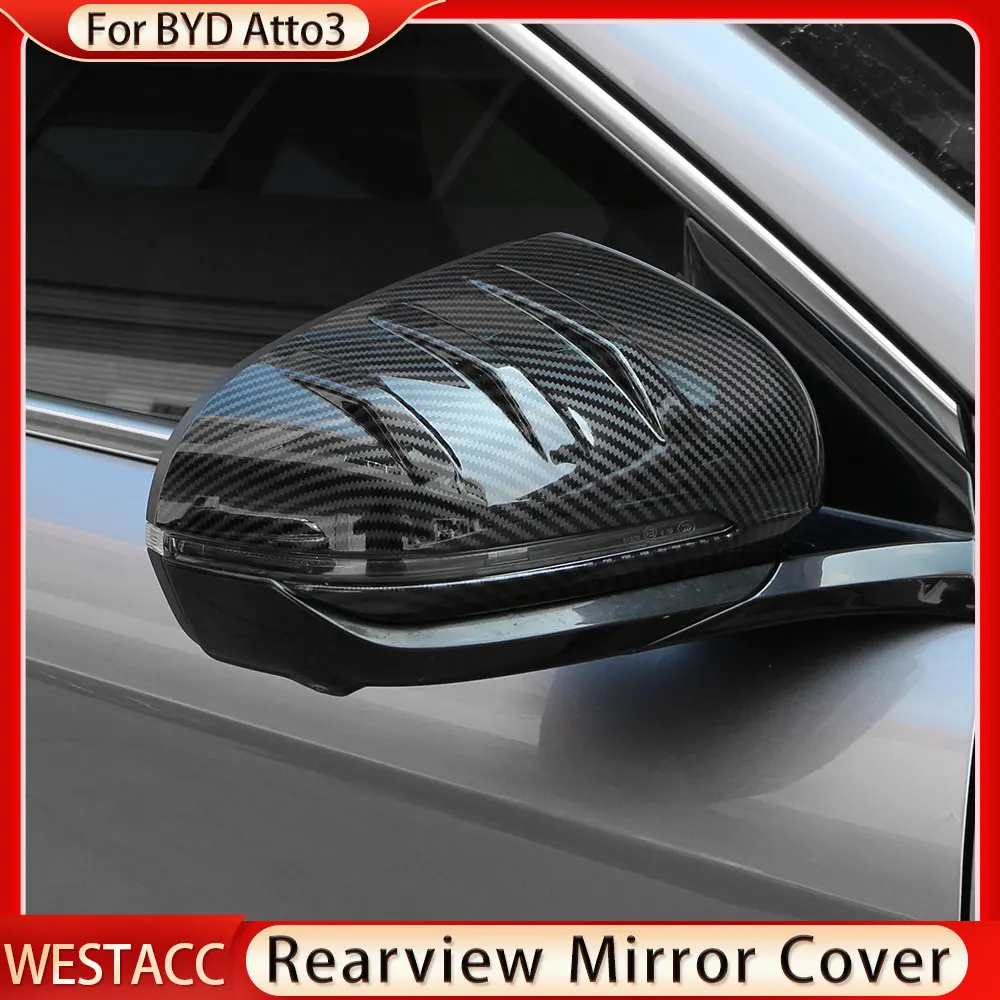 

2Pcs Car Rearview Mirror Cover Trim Sticker for BYD Atto3 Atto 3 Yuan Plus 2022 2023 Side Mirror Stickers Accessories