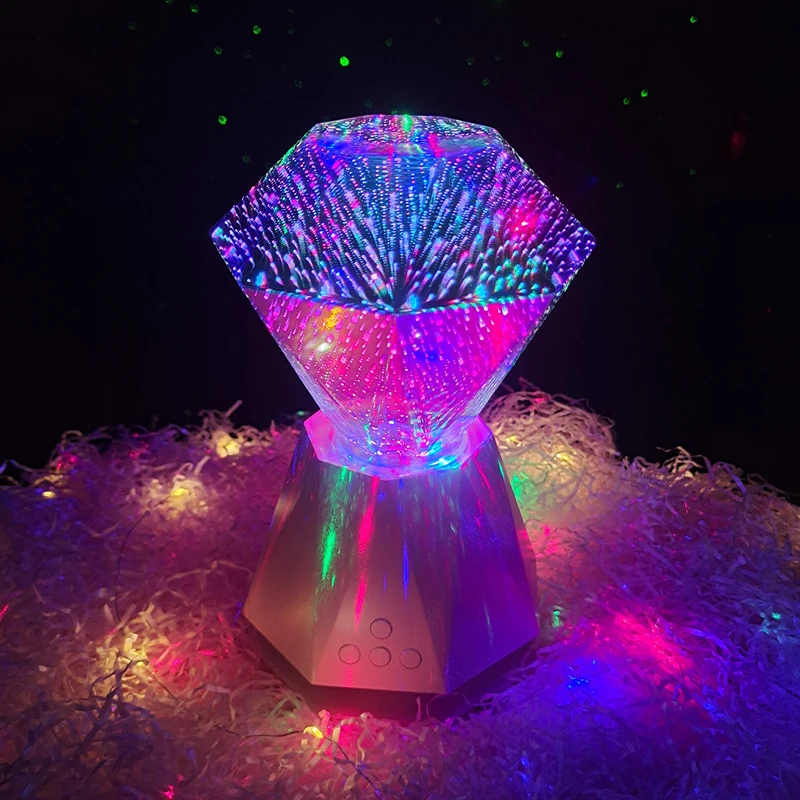 

Shenzhen Wholesale price Deluxe 3D diamonlite table lamp romantic camp lights decorations lights projector