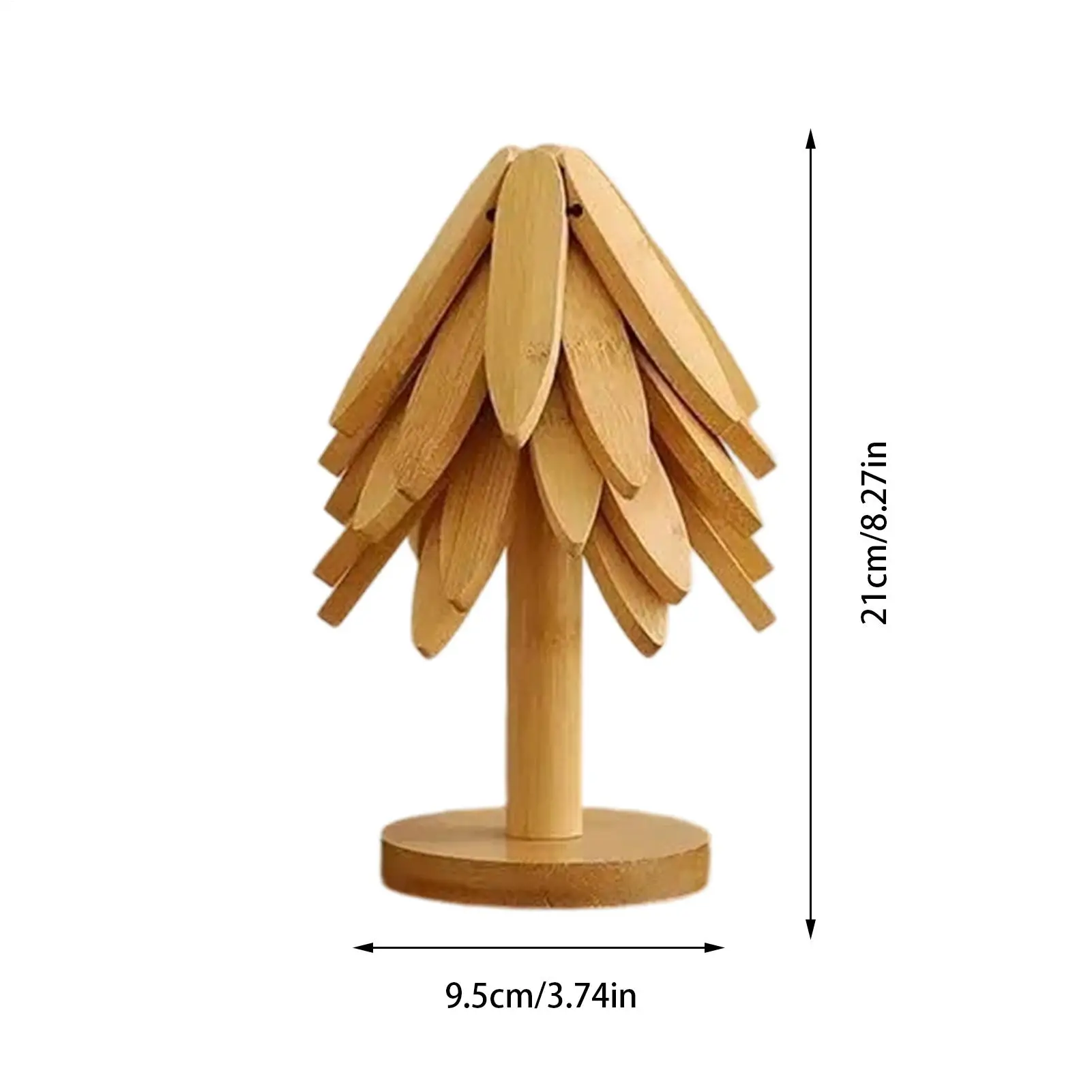 Wooden Trivet Tree Foldable Insulation Tripod Christmas Tree Pot Holder For Hot Dishes Bowls Cups Drinks Teapots Tableware
