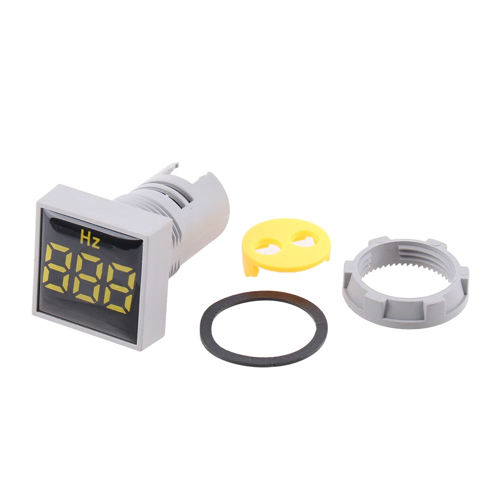 22mm Square Digital Display Electricity Hertz meter Measuring Range 0-100 Hz Frequency Meter Indicator Signal Light Combo Tester frequency counter tester frequency meter