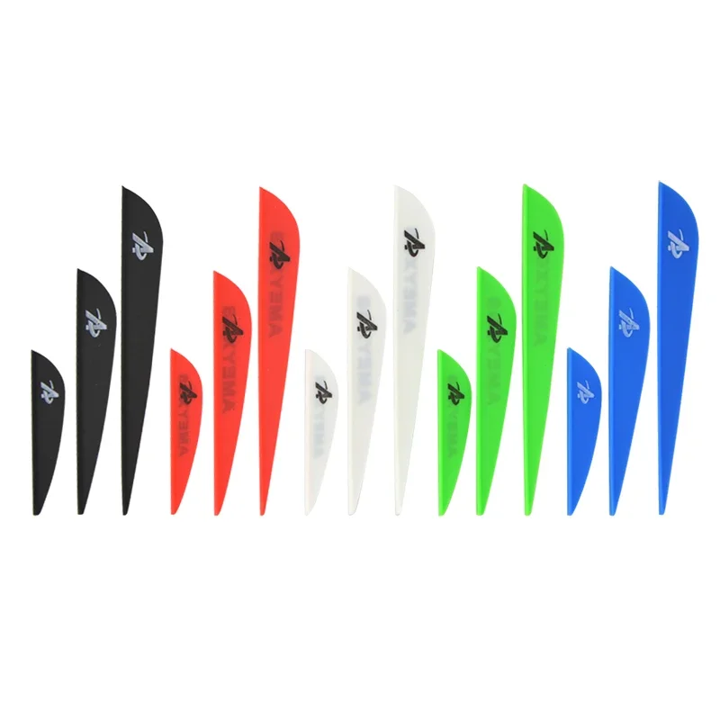 100 Pcs Archery Arrow Feather Rubber Arrow Vanes Plastic Fletching 2/3/4 Inch for Outdoor Hunting Shooting Accessories