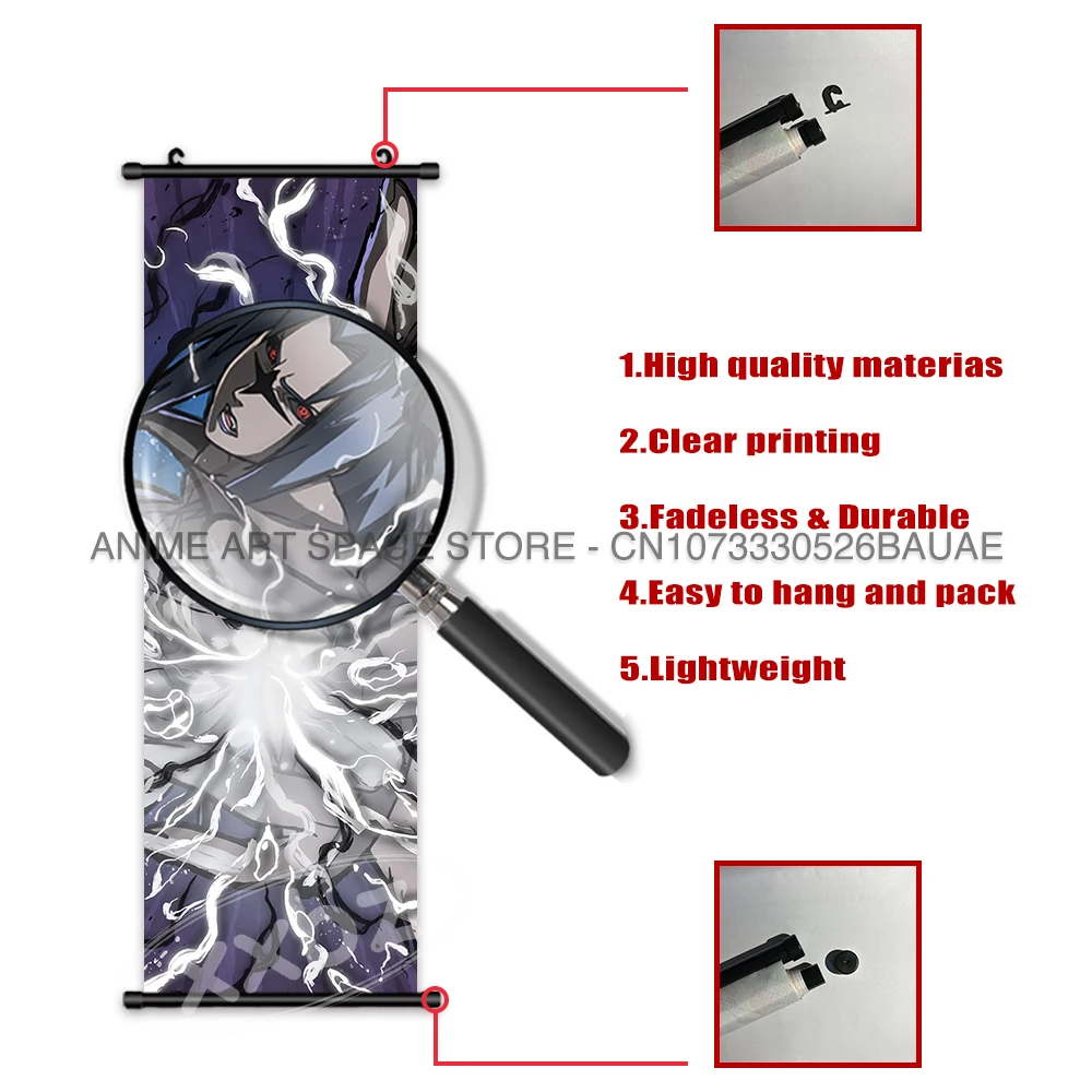Naruto Anime Hanging Wall Art: Uchiha Sasuke & Jiraiya Scrolls Poster