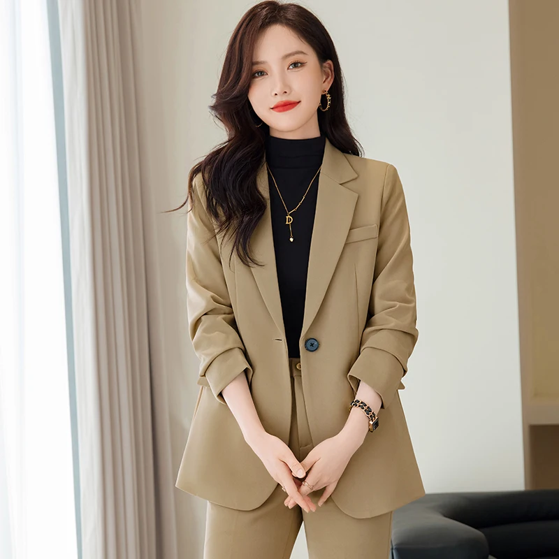 Fashion Professional Women's autumn and winter new long-sleeved suit elegant temperament shows self-confidence