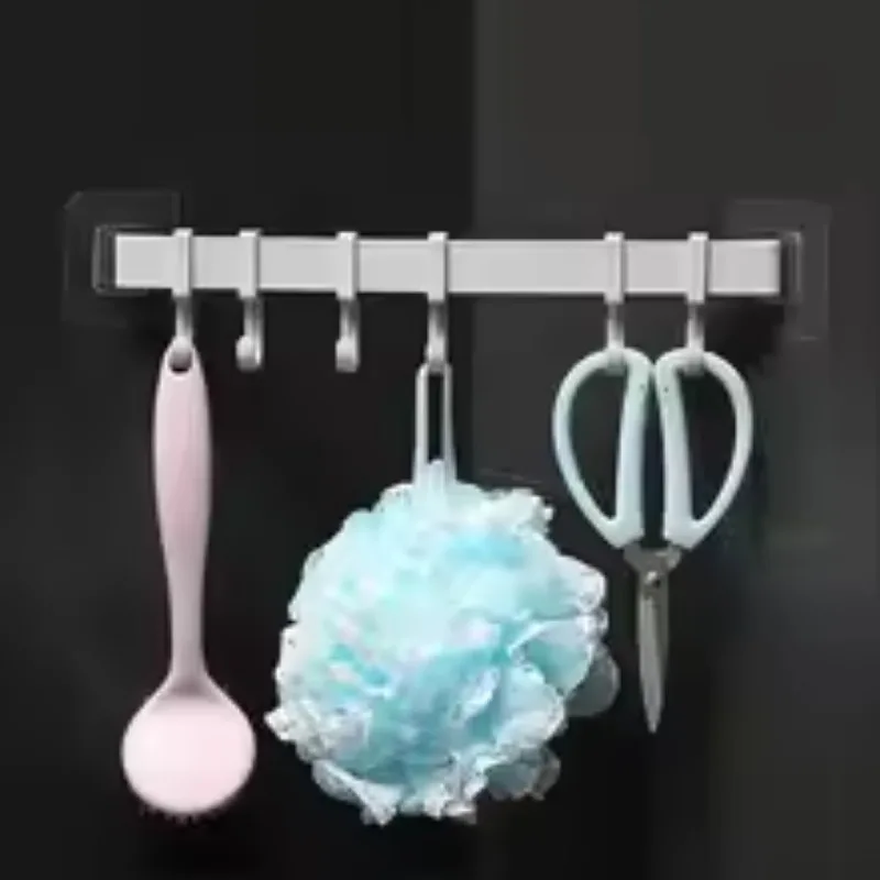 Self Adhesive Wall Hooks Hooks Wall Mounted Hanger with Sticker Heavy Duty Kitchen Rail Rack Bathroom PP Coat Hat Holder Clothes Towel Storage Hook