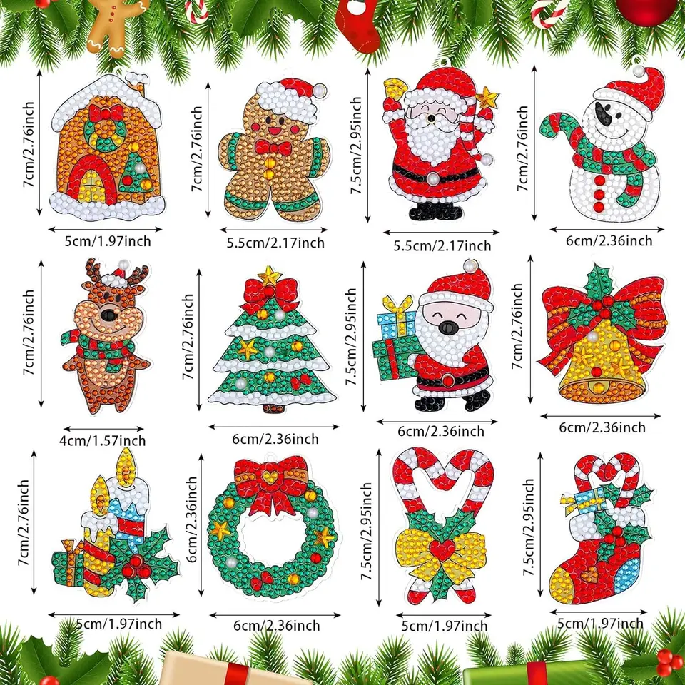 Kit Creador De Llaveros De Pintura De Diamante Navideños | Meses Sin