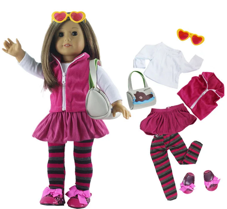 Moda boneca roupas conjunto brinquedo roupa roupa para 18 menina americana  boneca roupas casuais muitos estilo para escolha B04