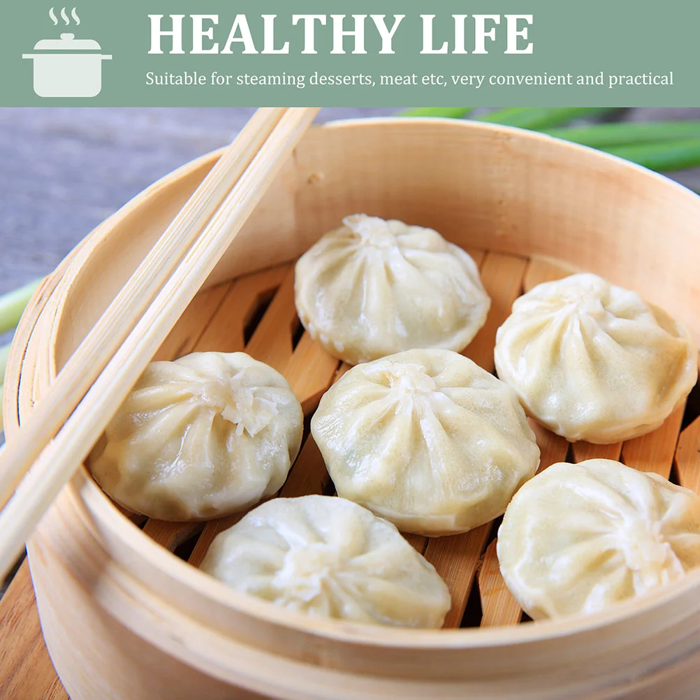 Bamboo Steamer 1 Set of Multi-function Bamboo Steamer Natural Bamboo Steaming Basket Chinese Food Steamer