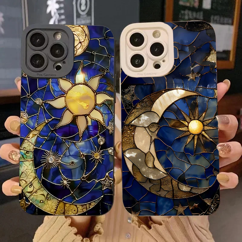 Vibrant Celestial Moon and Sun Phone Case Cover