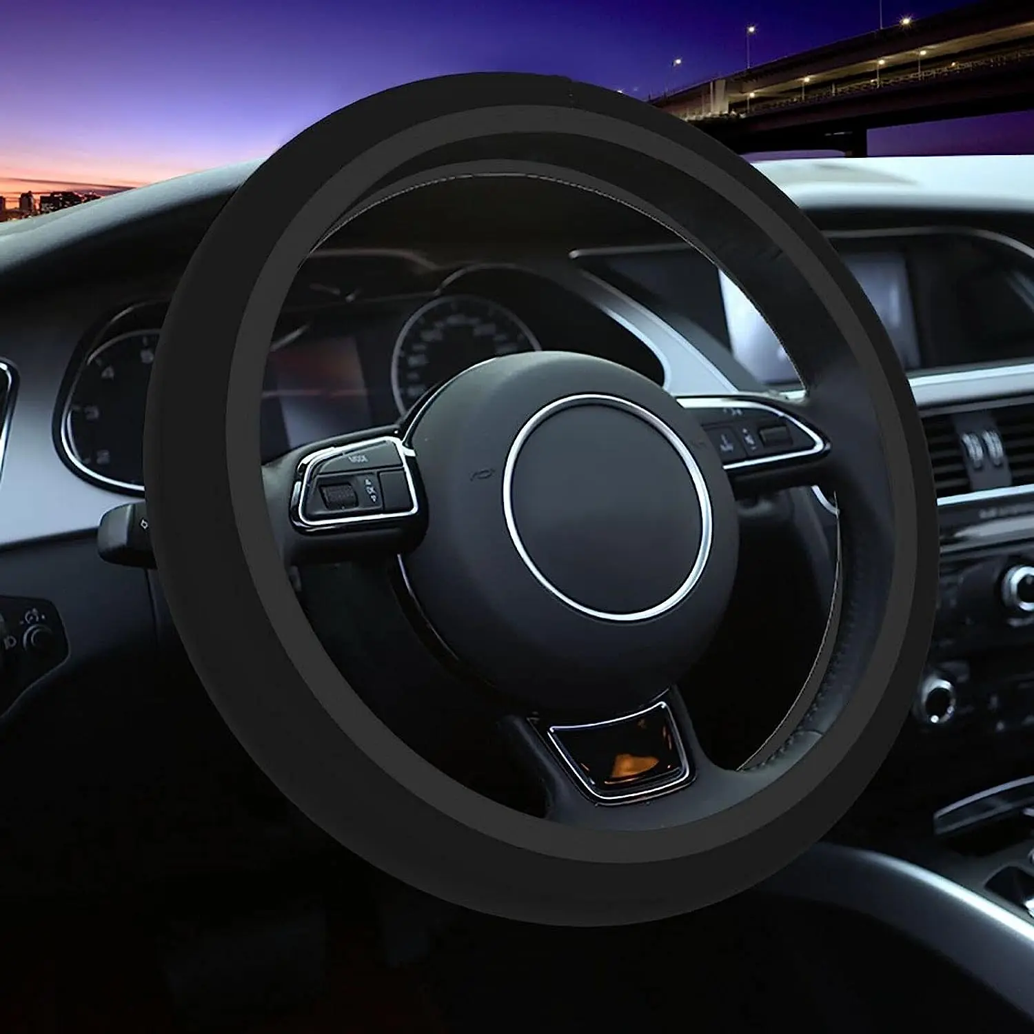 Coprivolante personalizzato coprivolante personalizzato antiscivolo per auto aggiungi il testo dell'immagine vestito universale da 15 pollici per auto - Image 2