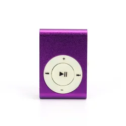 Stylish and Portable Mini Clip MP3 Music Player with TF Card Support (Purple)