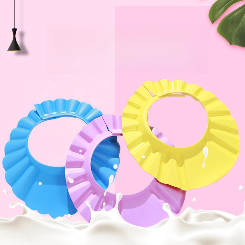 Baby Shower Soft Cap Adjustable Hair Wash Hats for Kids Ear Protection Safe Children Shampoo Bathing Shower Protect Head Cover