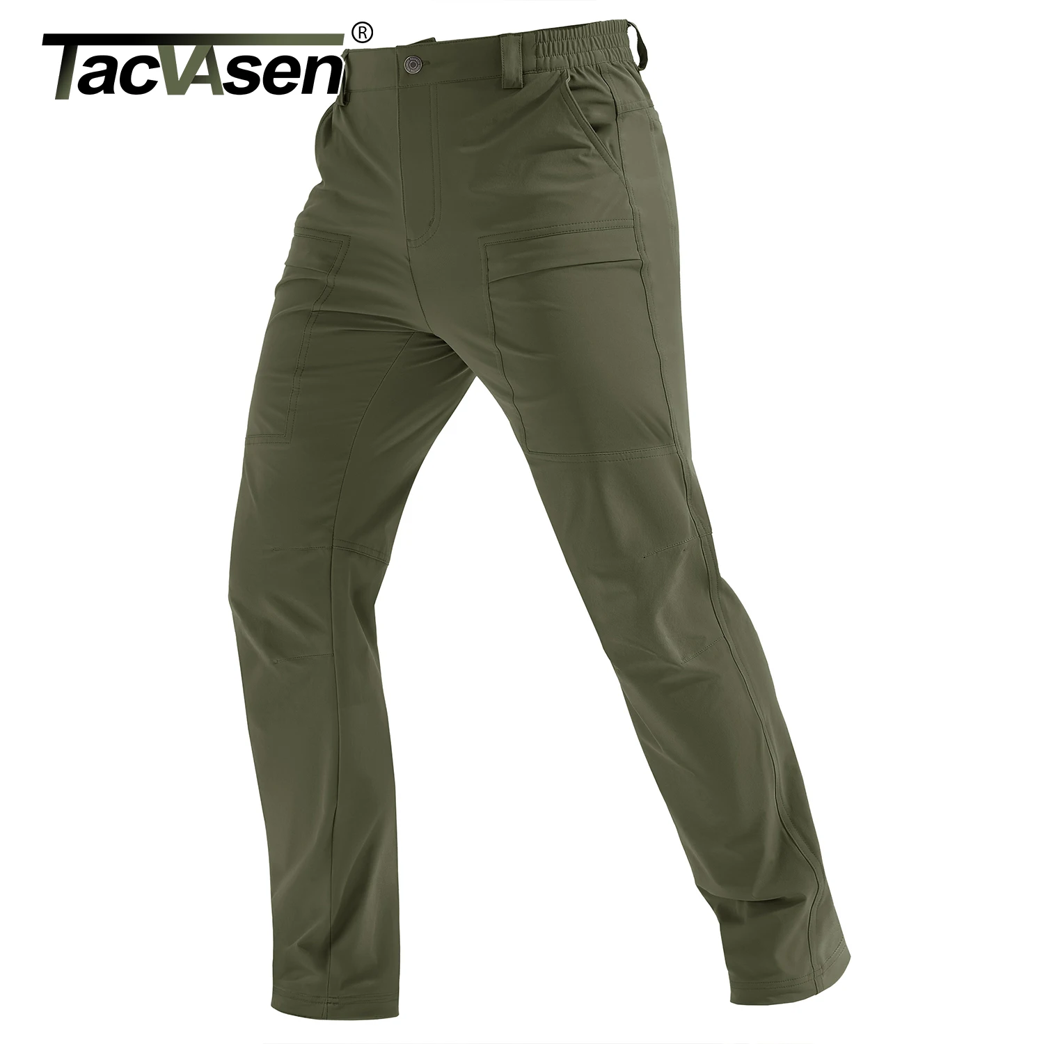 Pantalon randonnée homme TACVASEN léger séchage rapide 7 poches résistant à l'eau ripstop pêche cargo