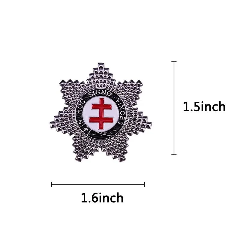 Elegant Vintage Knight's Templar Star Lapel Pin Badge