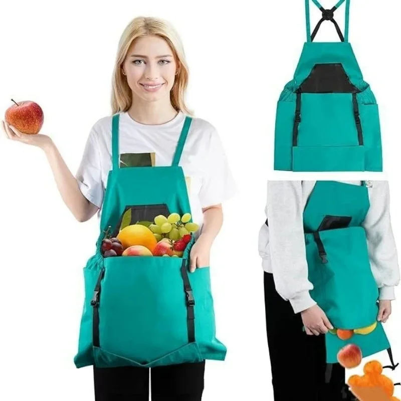 Outdoor Garden Orchard Bag Portable Fruit Picking Tool Cotton Linen Fabric Handbag for Garden Greenhouse Apron 3