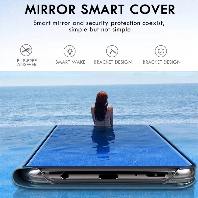 Para Samsung Galaxy A13 4G funda con espejo inteligente magnético Flip Coque Samung A53 A73 A33 5G A23 2022 soporte de protección cubierta de libro de teléfono_voghion.com