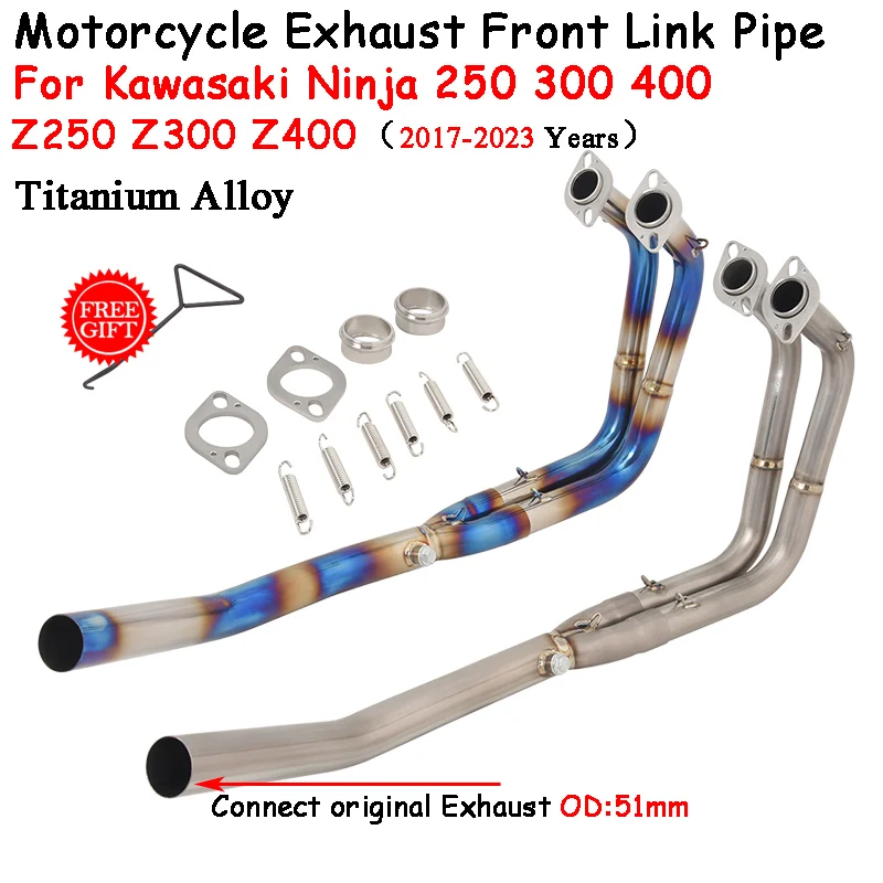 

Выхлопная труба для Kawasaki Ninja 250 300 400 Z250 Z300 Z400 EX400 EX250 2017 - 2023